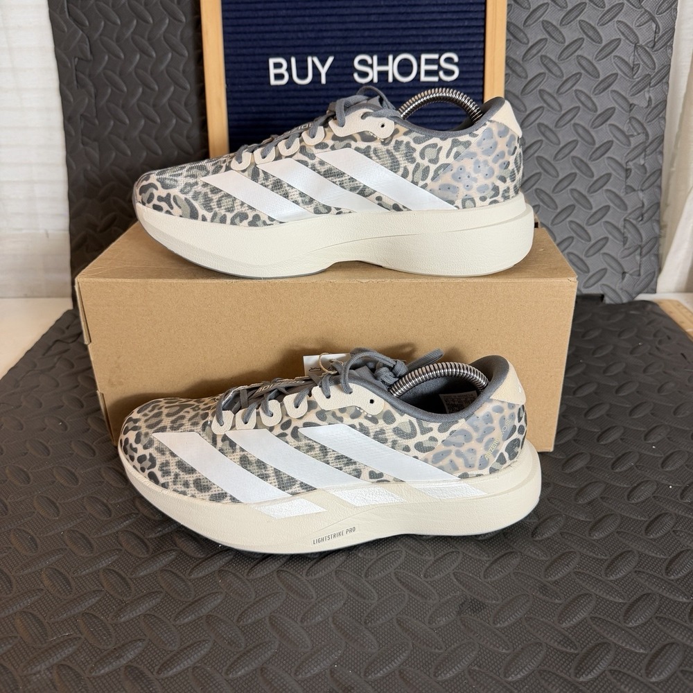 Adidas Adizero EVO SL Womens Running Shoes Size 8 Leopard Crystal Linen KI3948